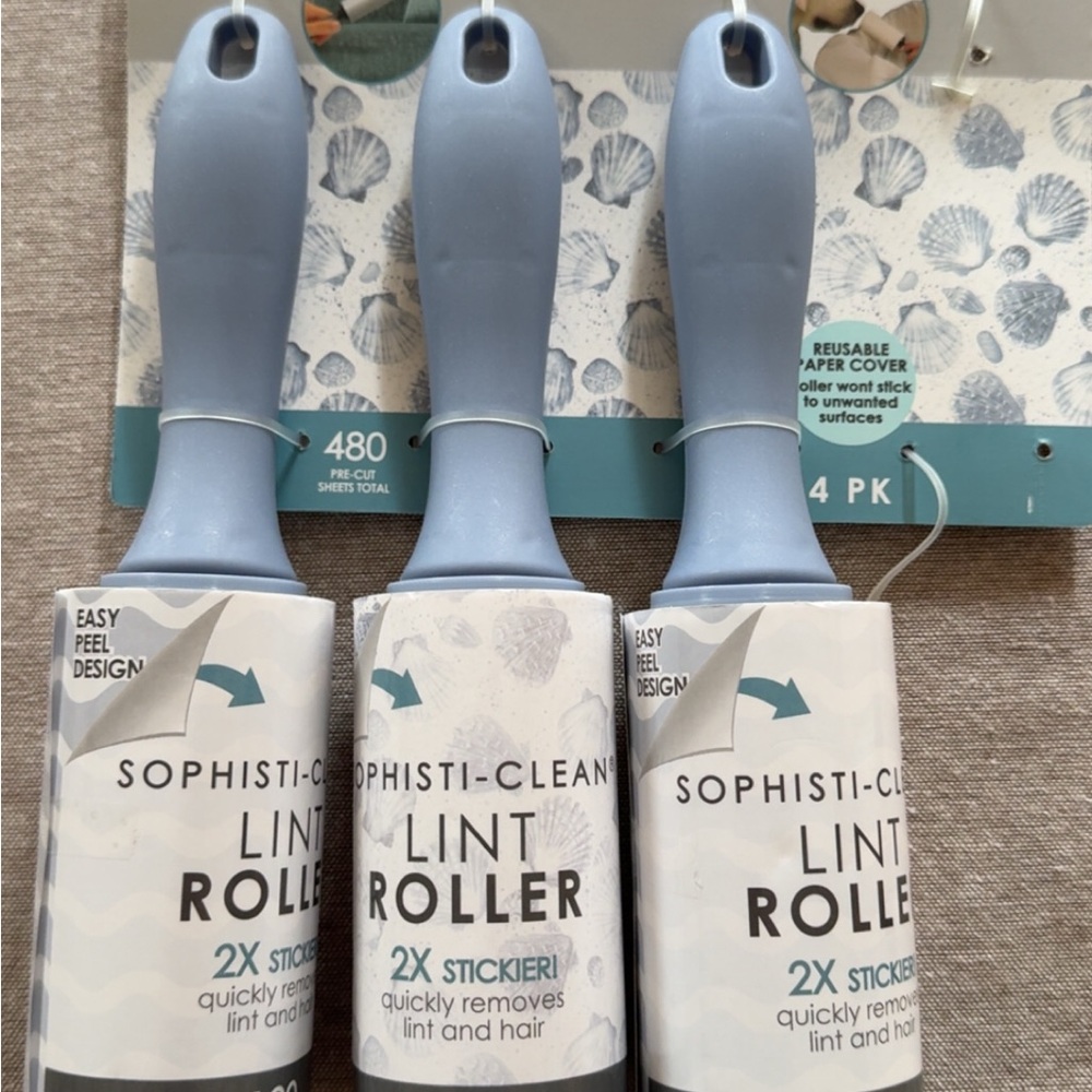 Lint Roller 3-Pack with Blue Handles